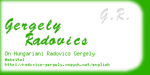gergely radovics business card